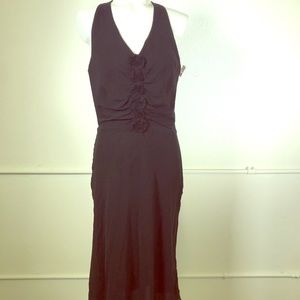 Ann Taylor Black Silk Midi Dress